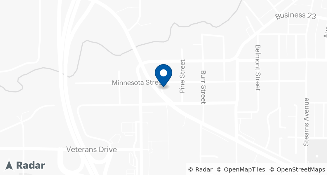 Map of Dairy Queen Location:: 823 W Minnesota St, Paynesville, MN, 56362-1122